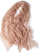 Puro Ring Cashmere Pashmina Scarf Lightweight Thin Cashmere Wool Shawl with Fringes for Women