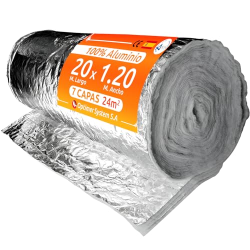 POLYREFLEX MULTI 7-33 (1,25 x 12 m), Wärmedämmung für Wände und Fassaden, Dächer und Decks, Fenster, Boden, Auto, Garage, Wohnmobil, geeignet für jede Bauart, 7-lagig, 33 mm dick, 15 m²