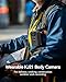 BOBLOV KJ21 Body Camera, 1296P Body Wearable Camera Support Memory Expand Max 256G, 8-10Hours Recording Police Body Cam Lightweight and Portable Easy to Operate Clear NightVision (256GB)