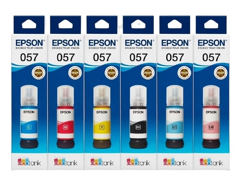 CHIYAD 057 OG Refill Ink Compatible with Epson L8050, L18050 Printer - Compatible Ink Bottle for Epson 057 Inktank Printer - (70gm x C/M/Y/Bk/LC/LM) Ink Bottle