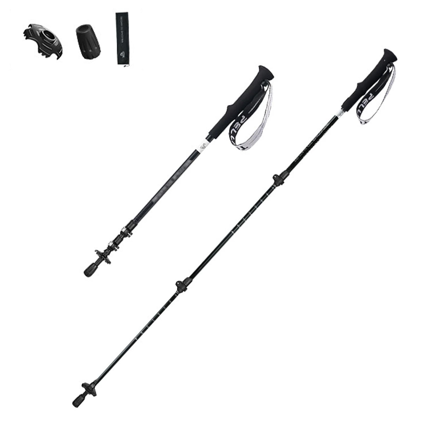 Wanderstöcke, Nordic Walking Stöcke, Teleskop, Ultraleichte Trekkingstöcke, Mit Gummipuffer-Set, Verstellbar, Wanderstöcke Aus Carbonfaser, Spitzen Aus Carbon-Wolfram-Stahl, 2er-Set
