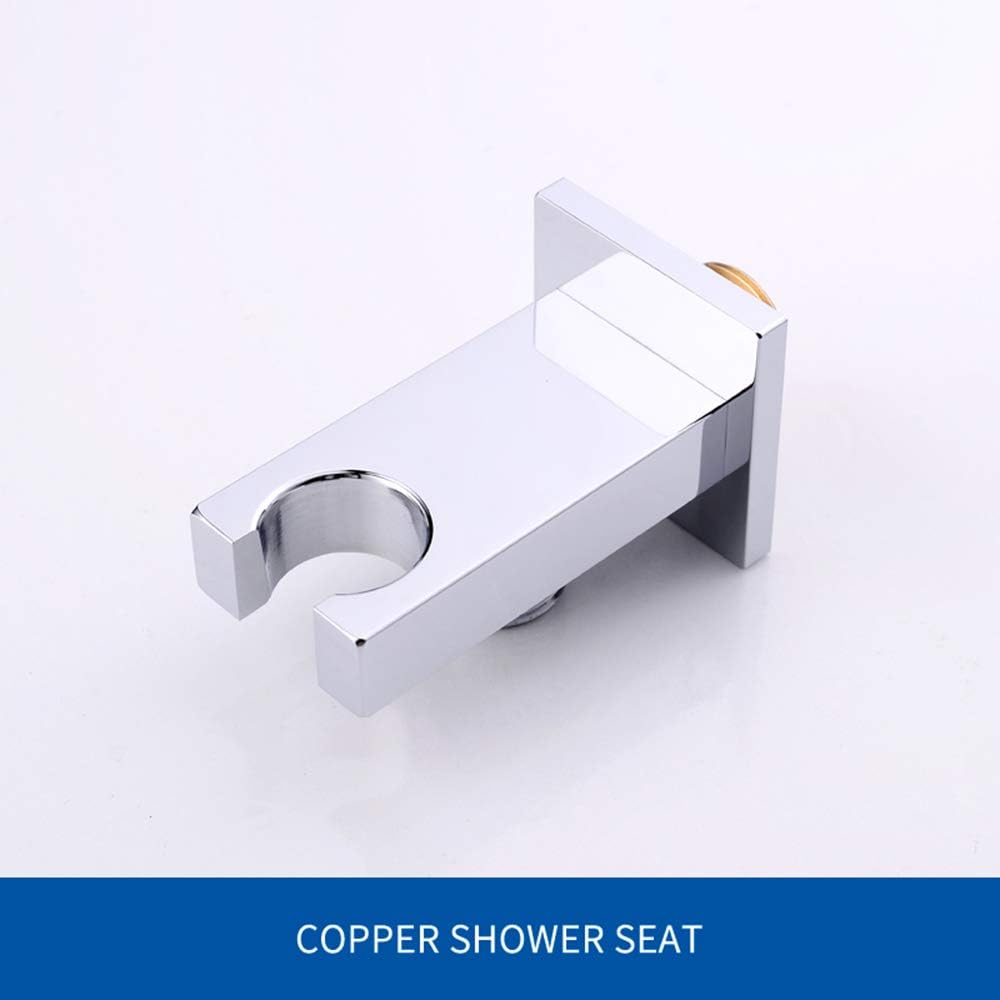 Bathroom Square Handheld Shower Accessories, Solid Brass, Wall Mounted Chrome Finish,Showerhose (Color : Showerbracket)