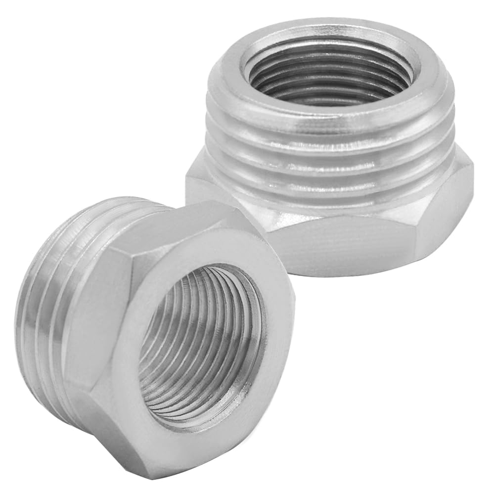 Joywayus 2PCS 1/2 G Male to 3/8 Compression Female Thread Bushing Pipe Fitting, Nickel Plated Brass Reducer Faucet Connector Water Hose Adapter, Supply Line Adapter for RV Kitchen Bathroom Plumbing