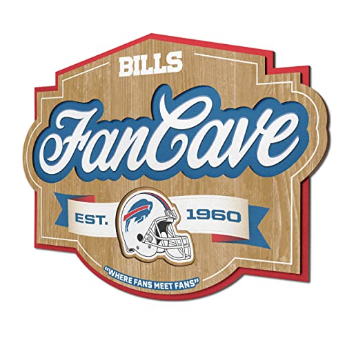Image of YouTheFan NFL Buffalo Bills FanCave Wall Art | Ready-To-Hang, 3D Multi-Layered Construction, Floating Wall Mount Design, Great Fan Gift, Officially Licensed Artwork