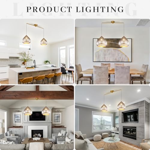 Image of Moroccan Pendant Light, 2-Light Perforated Metal Teardrop Shade