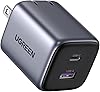 UGREEN 35W PD Charger Type C USB-C + USB-A PD 3.0/PPS Standard Compliant/PSE Technical Standards Compliant Ultra Compact GaNFast II Foldable USB Charger Compatible with iPhone 17/15/14/13/12