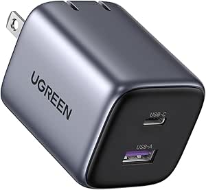 UGREEN Nexode Mini 充電器 35W タイプｃ充電器 USB-C+USB-A PD3.0 PPS規格対応 「GaN」窒化ガリウム PSE技術基準適合 折り畳み式 usb充電器 ノートPC/タブレット/スマートフォン/iPhone16-8シリーズ/ GalaxyS24-S10シリーズ/AQUOSシリーズ/Xperiaシリーズ/Pixel8 Pro その他各種の機器対応