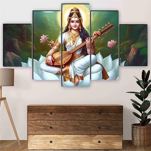 See full amazon price history chart for PRECISIO Saraswati ma Paintings for Wall Decoration - Set Of Five, 3d modern art Painting for Living Room Large Size with Frames for Home Decoration, Hotel, Office 76.2 cm x 45 cm SANFPNLS35481 PRECISIO Saraswati ma Paintings for Wall Decoration - Set Of Five, 3d modern art Painting for Living Room Large Size with Frames for Home Decoration, Hotel, Office 76.2 cm x 45 cm SANFPNLS35481 (B0CXPX176C) Amazon Price History, Amazon Price Tracker