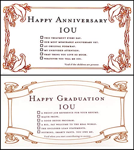 Quiplip IOU24236PCK IOU Greeting Cards White 6 Pack
