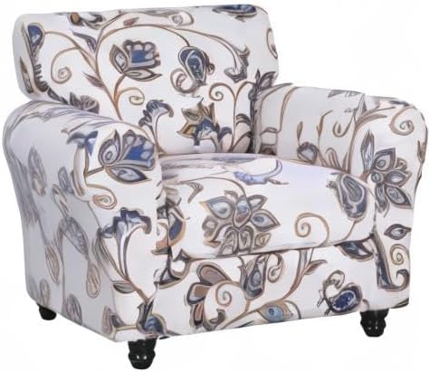 Miniatura 11 de SearchI - Funda de sofá elástica con estampado floral, 2 piezas, incluye funda de cojín independiente, protector lavable para muebles de sala de