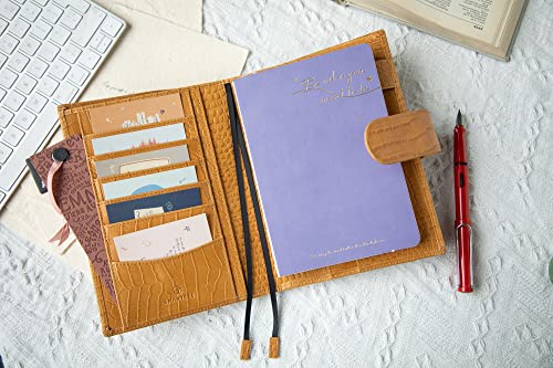 Smartfee B6 Planner Cover With Zipper And Big Back Pocket, Croc Print Leather（Croc Viteline) #TOP3