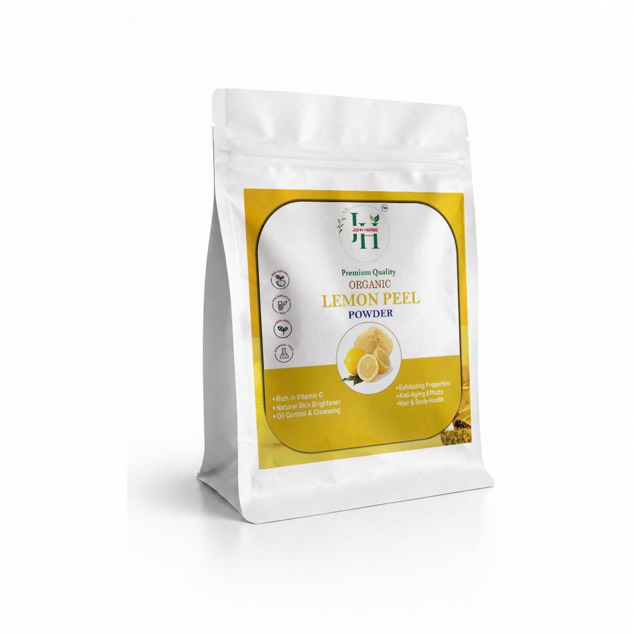 JOHN HERBS Organic Lemon Peel Powder for Face Pack & Skin Care | 100% Pure Natural Lemon Peel | Chemical-Free Herbal Beauty | Premium Quality Citrus Peel Powder | Suitable for All Skin Types | 100gm-image-7