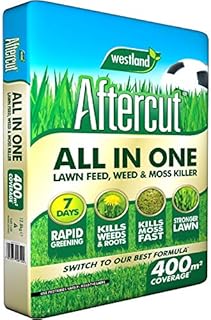 Aftercut 20400460 All In One Lawn, Feed, Weed and Moss Killer, 100 m2, 3.2 kg, Natural