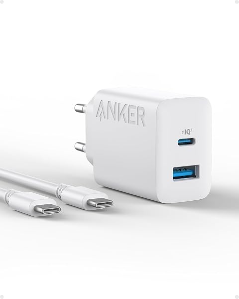 Anker Cargador iPhone Carga Rapida USB C 20W con 2 Puertos