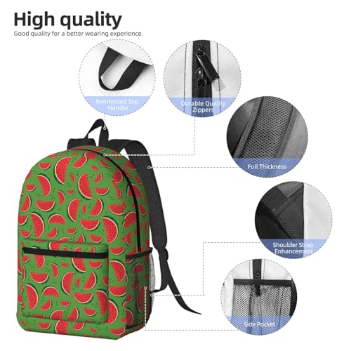 Watermelon Watermelon Seeds Fashionable Daypack 17 Inches Zippers Backpack Double Shoulder Bag for Women Men3