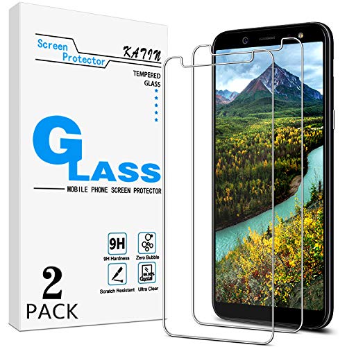KATIN Galaxy A6 Plus 2018 Screen Protector - [2-Pack] Tempered Glass for Samsung Galaxy A6+ 2018 / Galaxy A6 Plus Bubble Free with Lifetime Replacement Warranty