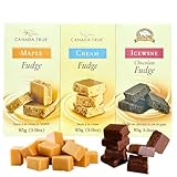 Canada True Fudge Gift Set – Maple, Cream, Icewine – 3 x 85g (3oz) – Canadian Souvenir Food, Made With Real MapleSyrup, Made in Canada, Gourmet Gift for Tourists and Holidays