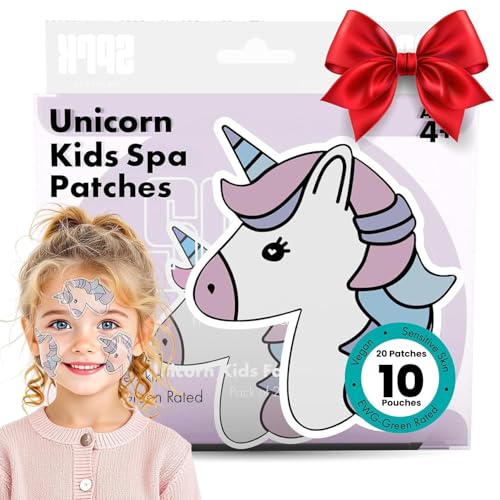 Unicorn Kids Face Masks Skincare Set (10pcs) Organic Vegan & Kid Safe Skin Care Ages 4+ Cute Animal Sheet Masks for Girls Spa Day Sleepover Slumber Party Favors Stuffs and Gifts for Little Girls