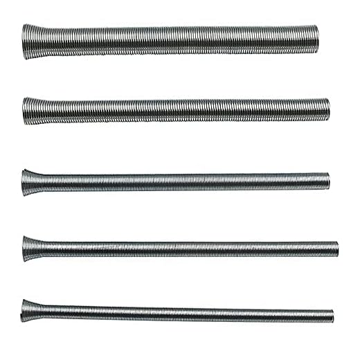 Tiardey - Dobladoras de Tubo de Resorte de 5 Piezas,1/4,5/16,3/8,1/2,5/8 Pulgadas,Kit de dobladora de Tubos para Tubos de Acero de Pared Delgada de Aluminio y Cobre