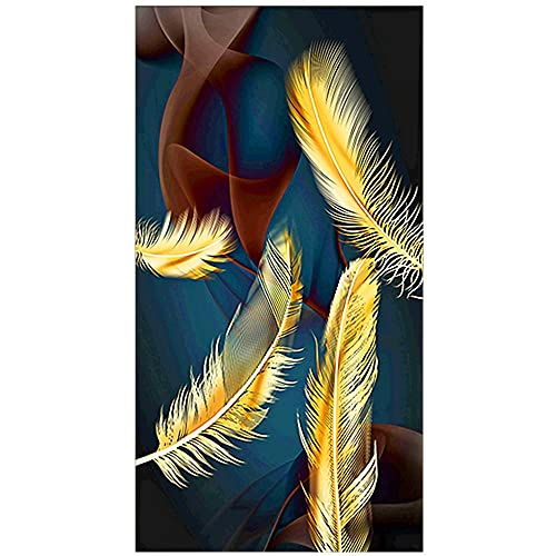 Peinture Diamant 5D Plume d'Or pour sublimer votre décoration de salon moderne