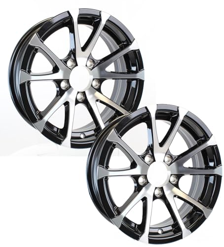 eCustomrim 2-Pack Aluminum Trailer Wheels 15X6 15' Rim Black and Machined 5 Lug...
