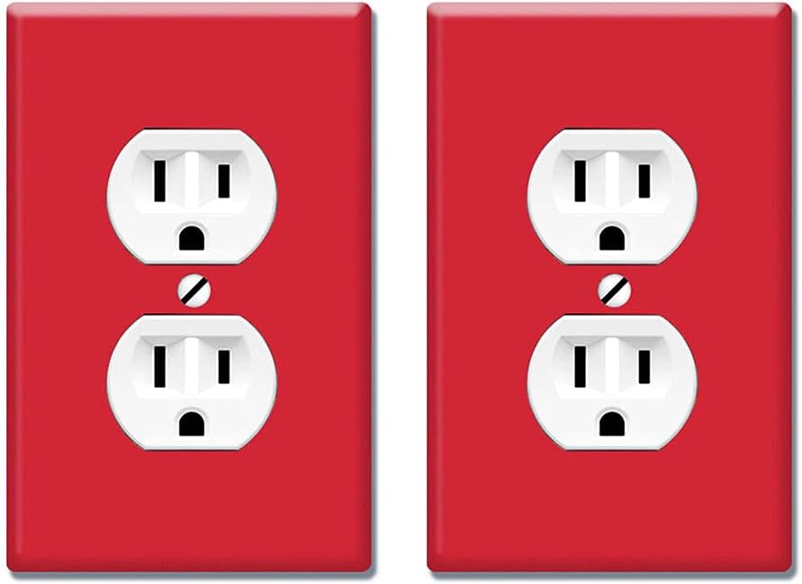 WIRESTER Duplex Outlet Cover Wall Plate/Switch Plate - Solid Favorite Red, 2 Piece Set