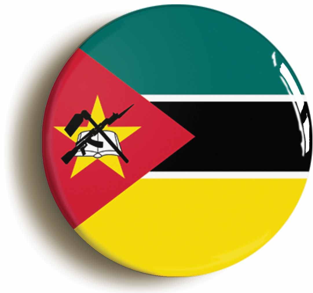 Mozambique National Flag Fridge Magnet (Circular 2inch / 50mm Diameter)