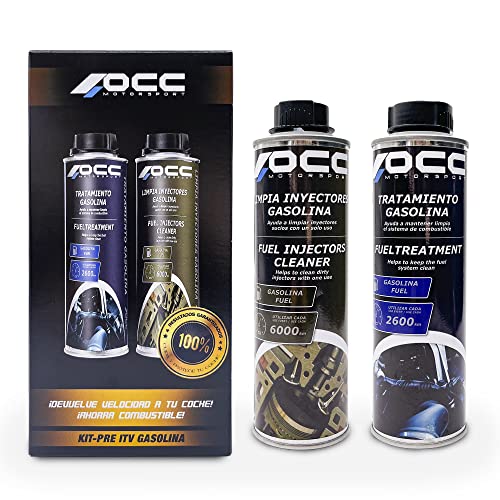 OCC Sport Motor- Pack Pre ITV Benzinbehandlung + Professioneller Benzininjektorreiniger, Additive für Auto und Motorrad, verbessert die Motorleistung