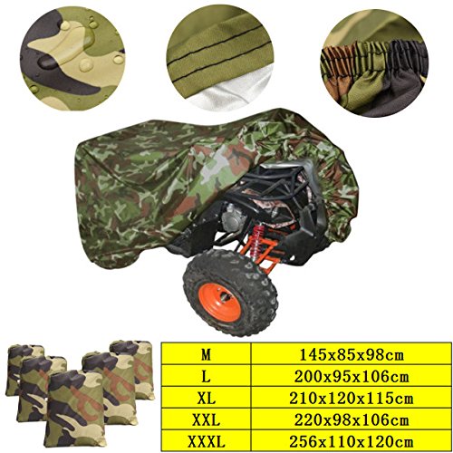 Camouflage wodoodporny pokrowiec na motocykl, quad, ATV, Vehicle Scooter Bike Universal M-3XL - XL