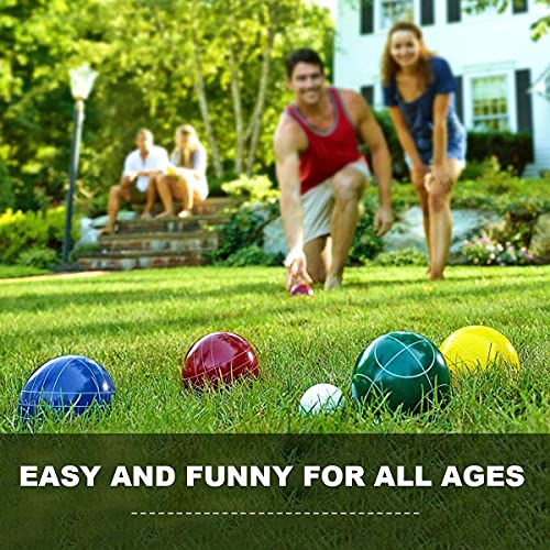 image for VSSAL Bocce Balls Set 90mm for Backyard Lawn Beach Outdoor Family Bocc