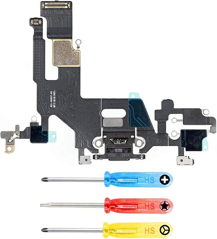 MMOBIEL Charging Connector Compatible with iPhone 11 2019 – Dock Connector – Replacement Flex Cable – with Audio Jack/Microphone/Antenna Replacement – Includes Screwdriver – Black