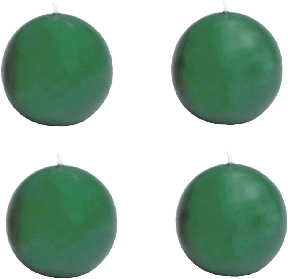 Biedermann & Sons Ball Made in Germany Unscented Round Candle, Set of 4, White, 4 Count