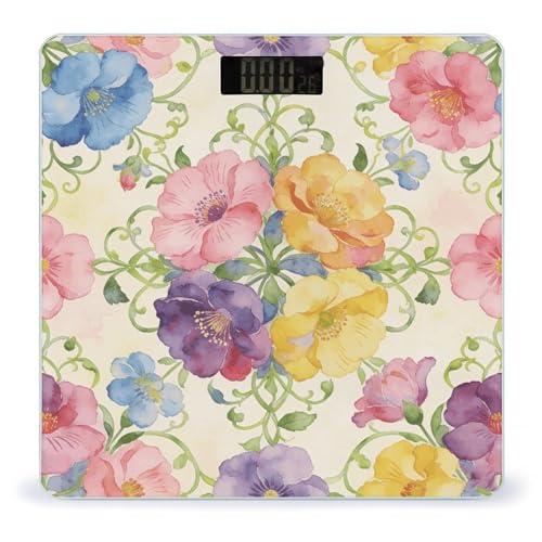 Báscula digital de baño con pantalla LED y vidrio templado miniatura 1