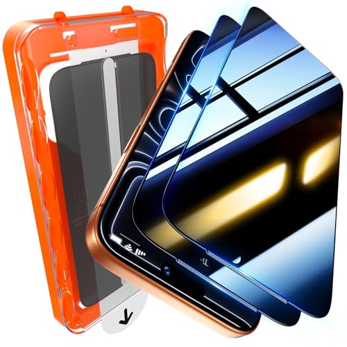 Image of UniqueMe 2 Pack for iPhone 17 Pro Max Privacy Screen Protector - 6.9 inch [20 Anti-Spy] [Bubble-Free] [Military Grade Shatterproof & 9H+ Hardness] Privacy Screen 17 Pro Max Tempered Glass Full Coverage,Easy to install