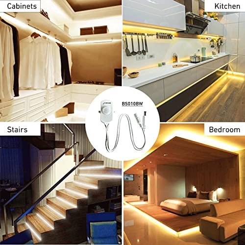 Sensky Bs010Bw Dc 12V To 24V 3A Mini Dimmable Pir Motion Sensor Switch Occupancy Sensor Switch For Gun Safe, Diy Led Lighting,Kitchen Cabinet(White) #TOP7