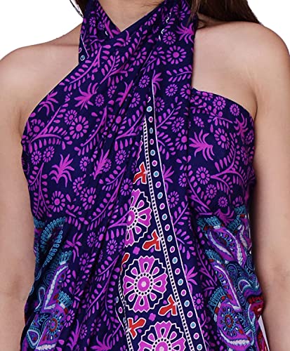 Pareo de algodón para mujer ropa de playa floral blanco verano 4