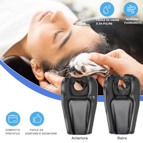 Voarge Tragbares Friseurwaschbecken, Kopfstütze zum Waschen der Haare Waschbecken Zuhause, aufblasbares Haarwaschbecken, tragbares Waschbecken für Senioren, Schwangere, Behinderte, Friseure