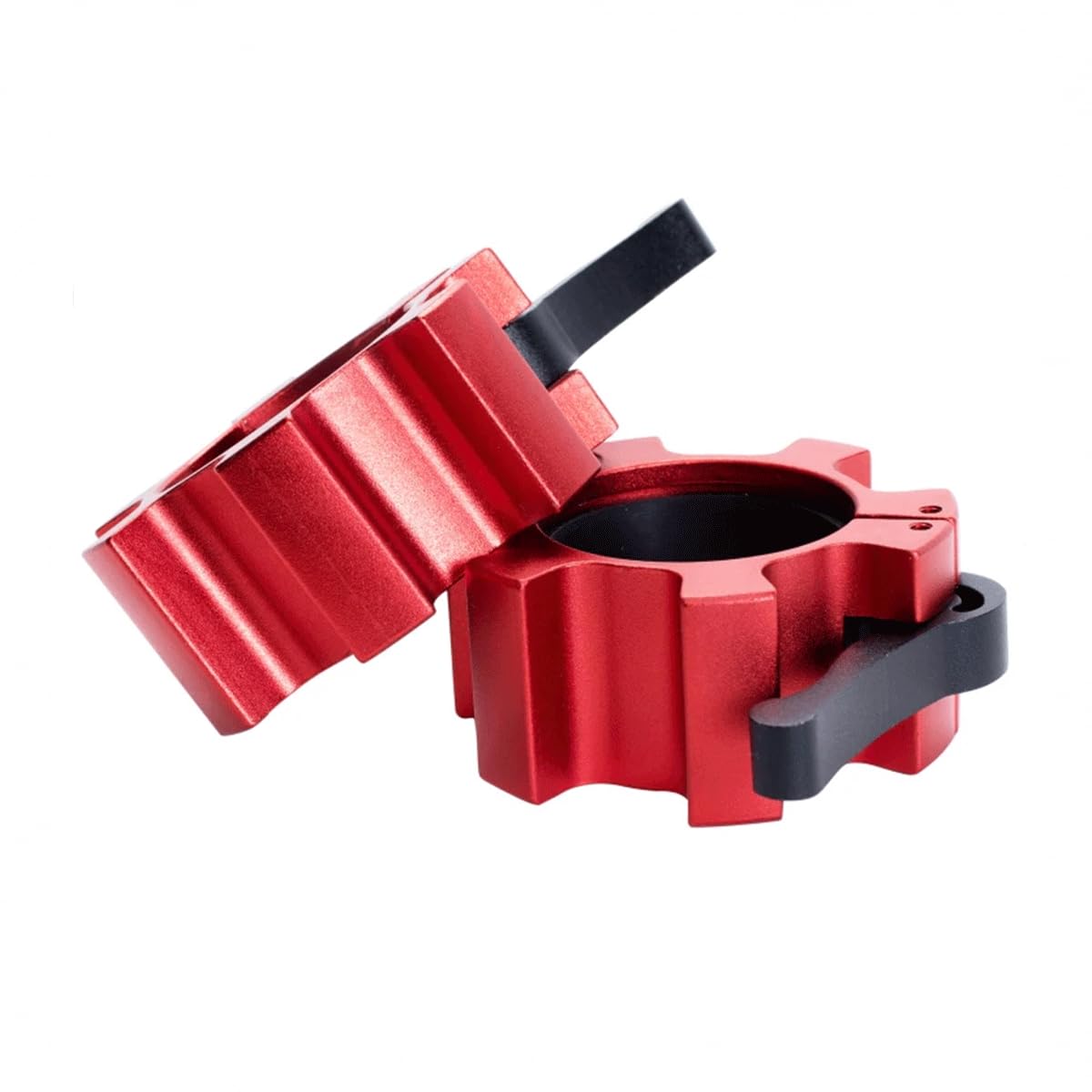 GORILLA SPORTS® Hantelverschlüsse 50/51 mm, 1 Paar, Schnellverschluss | Aluminium-Klemmen mit Gummierung und Einhandhebel für Olympia-Langhanteln, Kurzhanteln und Curlstangen, rutschfest