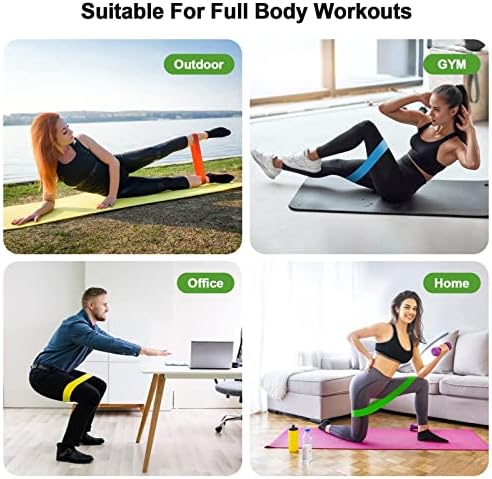 Resistance Bands, [Set of 5] Skin-Friendly Exercise Band, Resistance Bands Set with 5 Resistance Levels for Yoga Pilates Physiotherapy Stretching Training Home Gym - Carry Bag Included