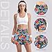 Tropical Flowers Women's Tennis Golf Skirts Skorts High Waisted Athletic with Shorts Pockets for Workout Casual Running Sports Lightweight L