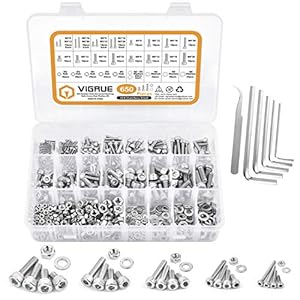 Vigrue 650 Stück Edelstahl Schraubenset M2-M6