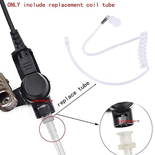 Lsgoodcare Replacement Covert Acoustic Air Coil Audio Tube With Earbuds Compatible For Motorola Kenwood Icom Yaesu Two Way Radio Fbi Covert Acoustic Tube Earpiece Headset 10Pack #TOP3