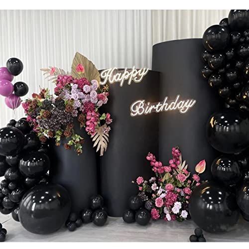Image of 412pcs Black Balloons 18 12 10 5 Inch Black Balloon Garland Arch Kit Different Sizes Matte Latex Balloons for Baby Shower Birthday Wedding Party Decorations
