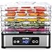 OSTBA Food Dehydrator, 5 Stainless Steel Trays, 48H Timer & Temp Control up to 160°F, 400W Food Dryer, Recipe Book for Jerky, Fruit, Meat, Vegetables, Herbs, BPA-Free