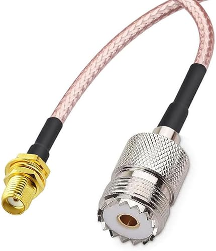 Miniatura 2 de DHT Electronics Cable de antena de mano para Wouxun Baofeng Quasheng Linton - Adaptador para base UHF y antenas móviles - SMA hembra a UHF SO-239