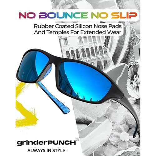 Image of grinderPUNCH Sport Polarized Sunglasses for Men & Women Baseball Running Cycling Fishing Golf Driving Shades Sun Glasses