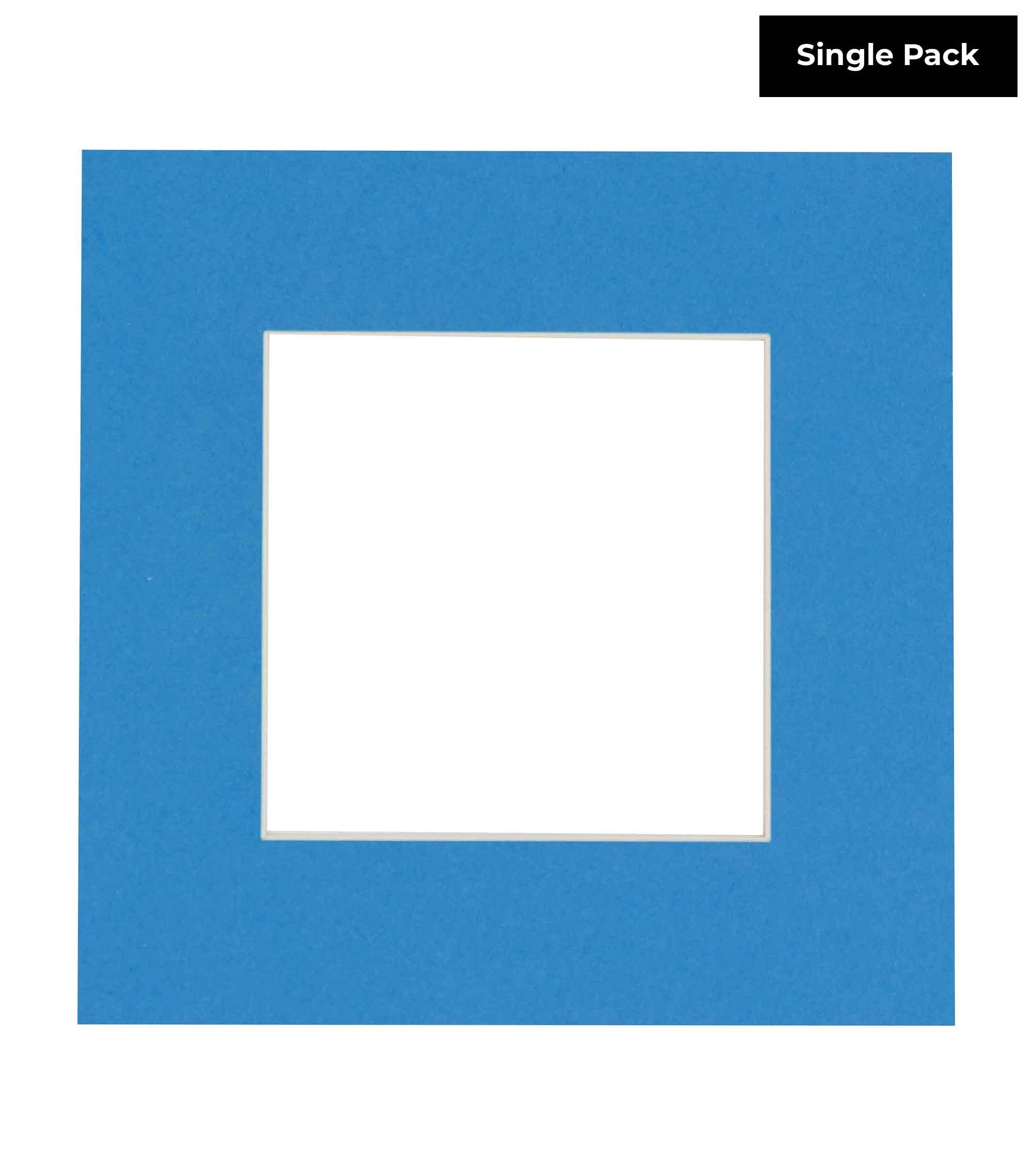 CountryArtHouse Bay Blue Acid Free 20x20 Picture Frame Mats with White Core Bevel Cut for 12x12 Pictures - Fits 20x20 Frame - One Mat