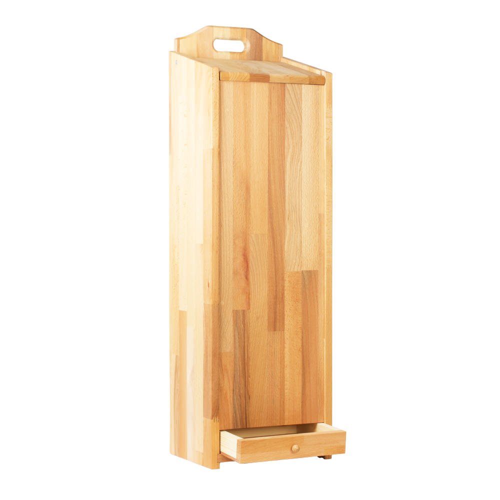 Trend'up - Huche Pain hetre Huile avec tiroir h 80 l 24.5 cm