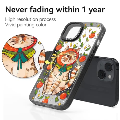 Coque iPhone 14 noire avec impression chat : esthétique premium et finitions soignées - 4