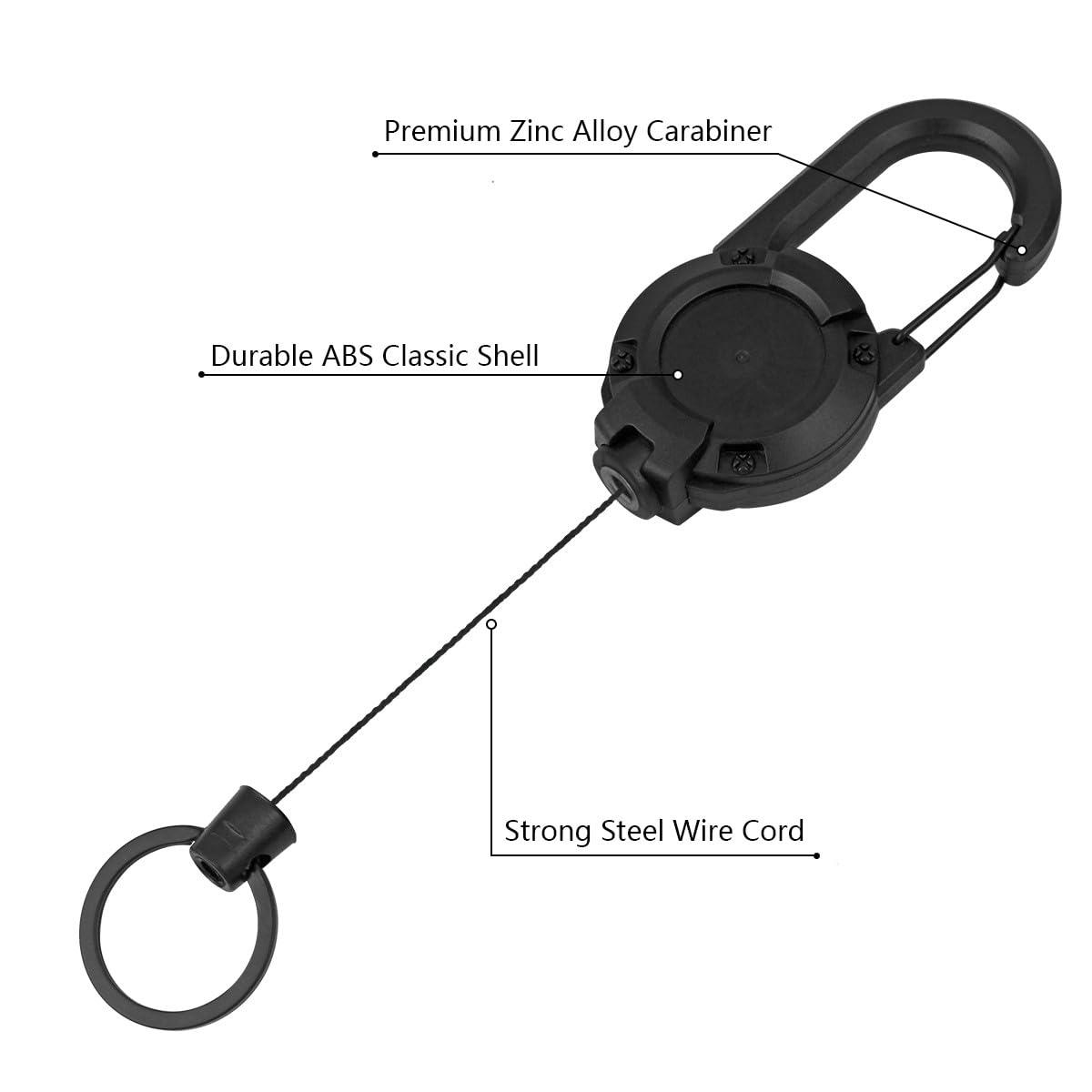 Mecool 2 Pcs Retractable Badge Holders Hard Plastic Extendable Lanyard with Card Holder, Round - Image 2